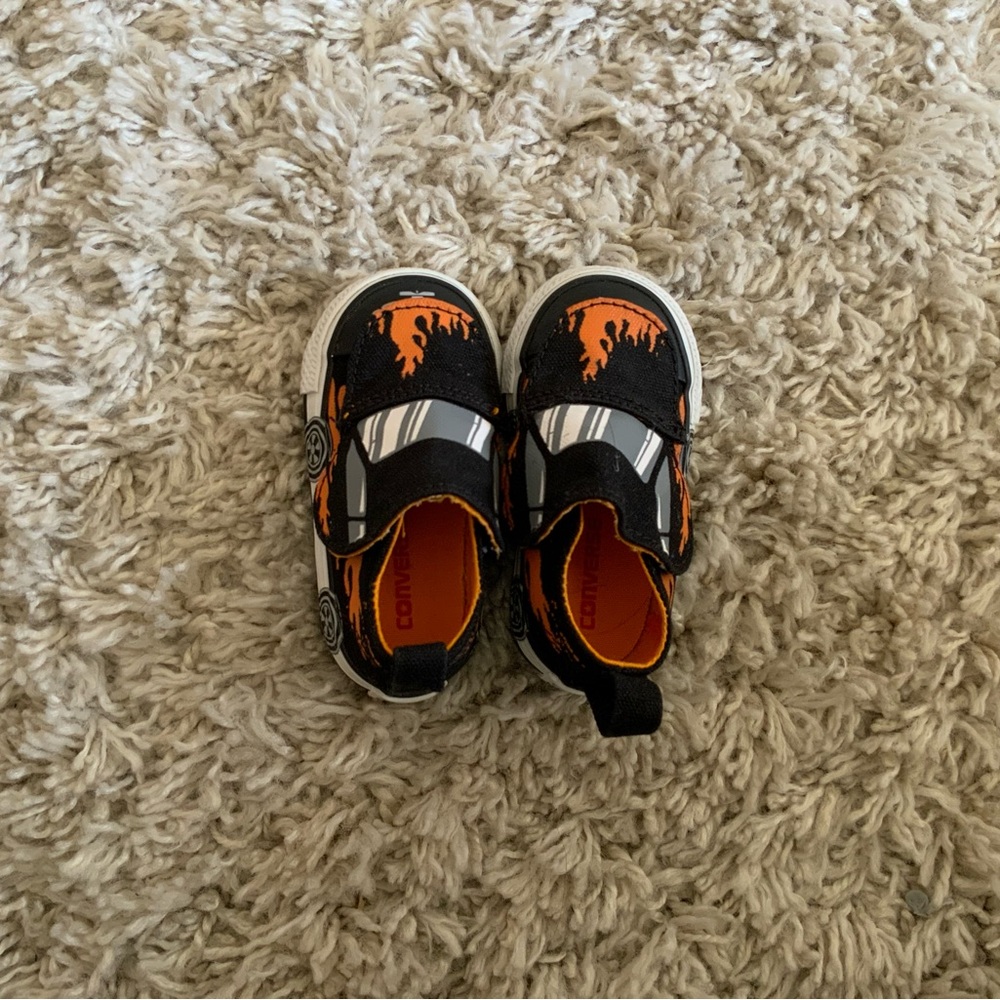 Converse Kids' Flame Black and Orange Sneakers